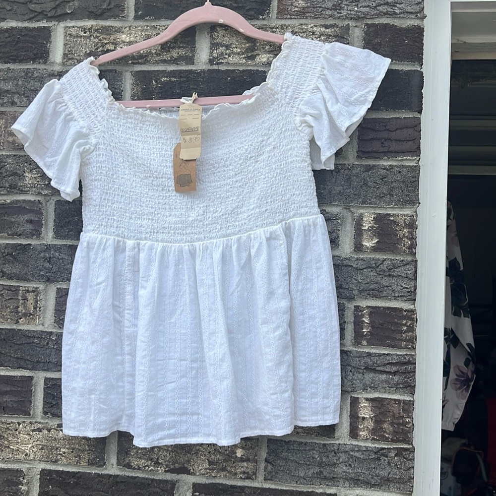 American Eagle smocked top
